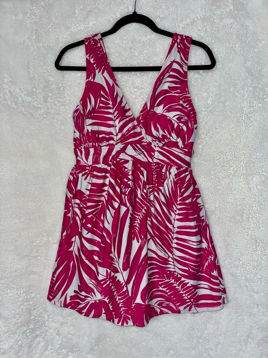 Sonnet Shores Other - Fuchsia Leaf-Print One-Piece Swimdress